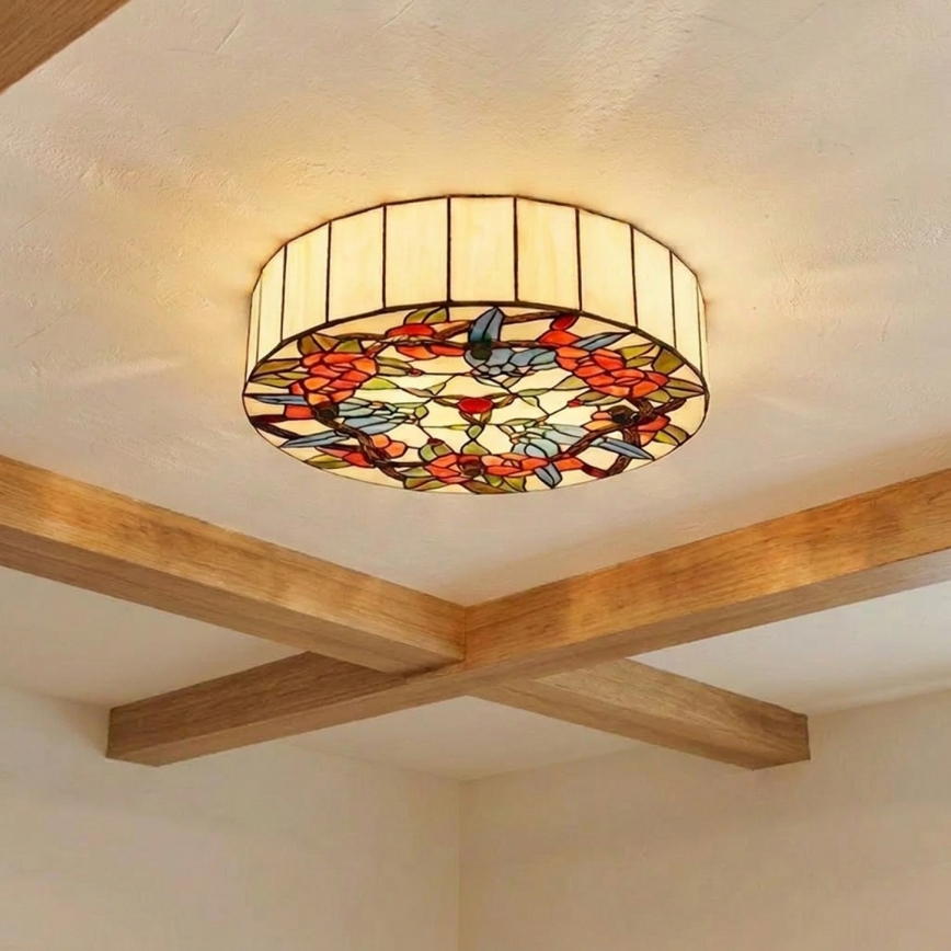 BRILAGI - Tiffany-loftlampe i glasmaleri JUNGLE 2xE27/60W/230V Ø 40 cm
