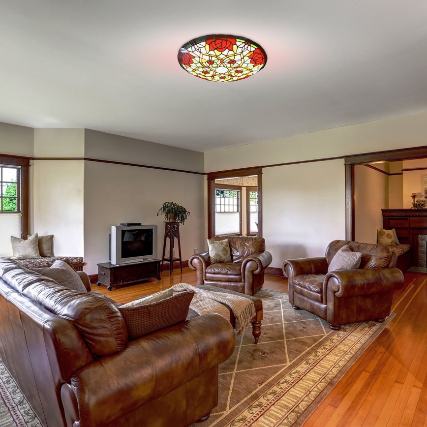 Brilagi - Tiffany-loftlampe i glasmosaik GARLAN 2xE27/60W/230V