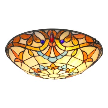 Brilagi - Tiffany-loftlampe i glasmosaik MIRABELLA 2xE27/60 W/230 V Ø 40 cm