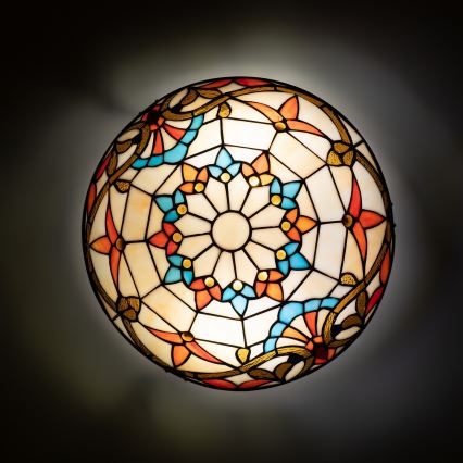 Brilagi - Tiffany-loftlampe i glasmosaik MIRABELLA 2xE27/60 W/230 V Ø 40 cm