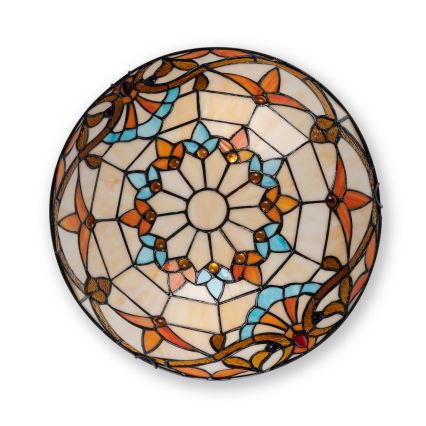 Brilagi - Tiffany-loftlampe i glasmosaik MIRABELLA 2xE27/60 W/230 V Ø 40 cm
