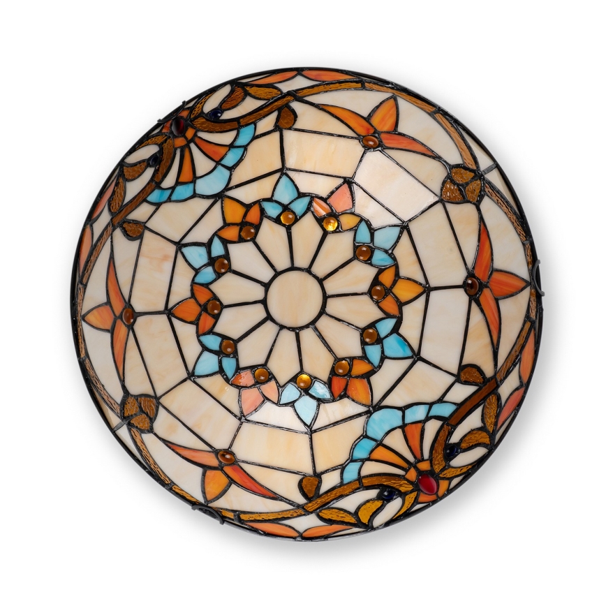 Brilagi - Tiffany-loftlampe i glasmosaik MIRABELLA 2xE27/60 W/230 V Ø 40 cm