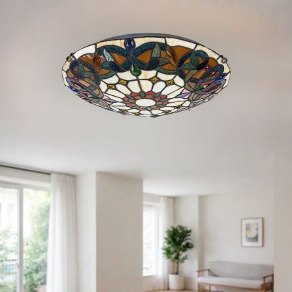 Brilagi - Tiffany-loftlampe LUISA 2xE27/60W/230V Ø 40 cm