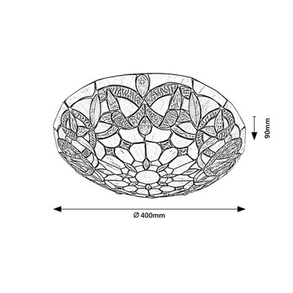Brilagi - Tiffany-loftlampe LUISA 2xE27/60W/230V Ø 40 cm