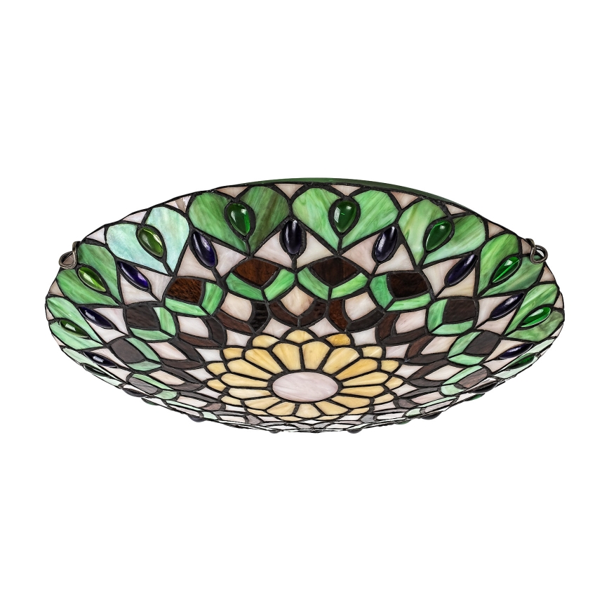 Brilagi - Tiffany-loftlampe MARGARET i farvet glas 2xE27/60W/230V Ø 40 cm