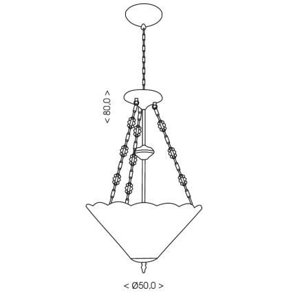 Brilagi - Tiffany-lysekrone i glasmosaik på kæde FOLIA 3xE27/60W/230V Ø 50 cm
