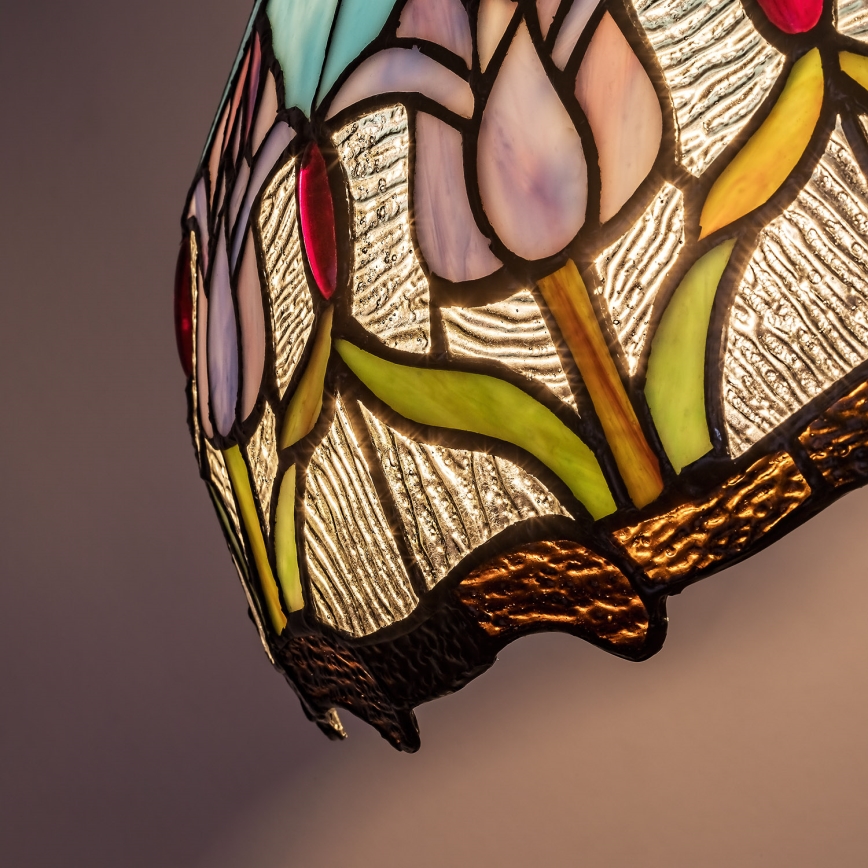 Brilagi - Tiffany lysekrone i Tiffany-glas på kæde LORAS 2xE27/60W/230V