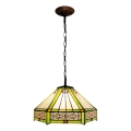 BRILAGI - Tiffany lysekrone med glasmosaik på kæde EMERALD 1xE27/60W/230V Ø 40 cm