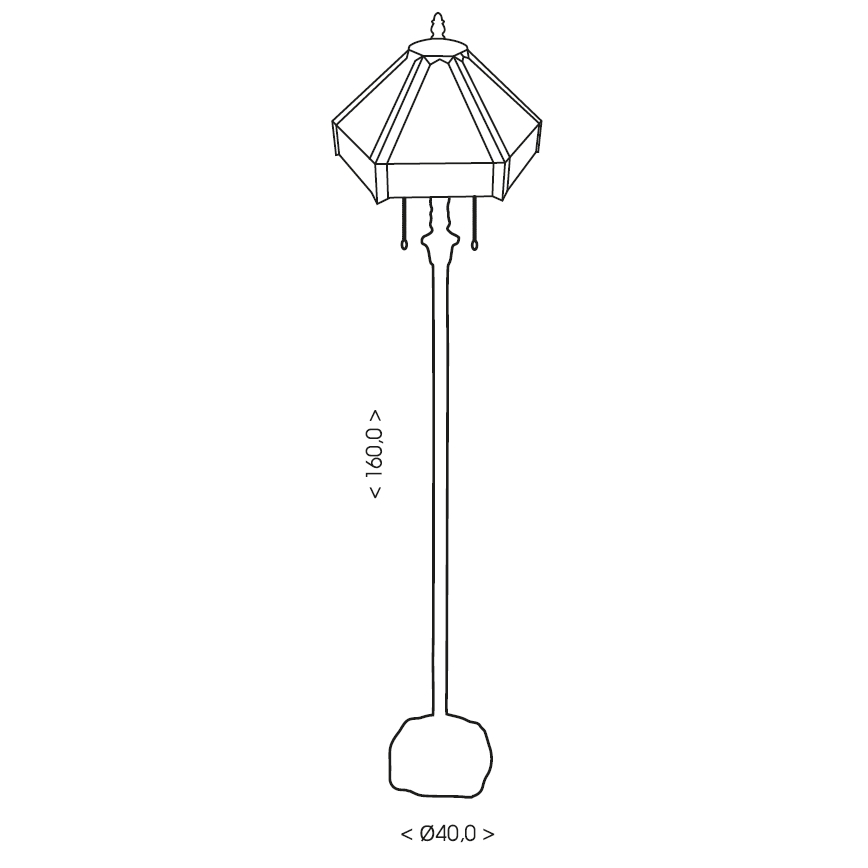 BRILAGI - Tiffany mosaikglas gulvlampe EMERALD 2xE27/60W/230V