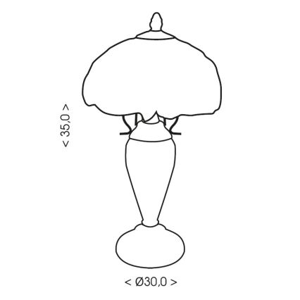 Brilagi - Tiffany-stil bordlampe JUNGLE med glasmosaik 1xE27/60W/230V + 1xE14/40W