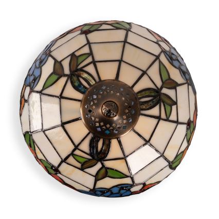 Brilagi - Tiffany-stil bordlampe JUNGLE med glasmosaik 1xE27/60W/230V + 1xE14/40W