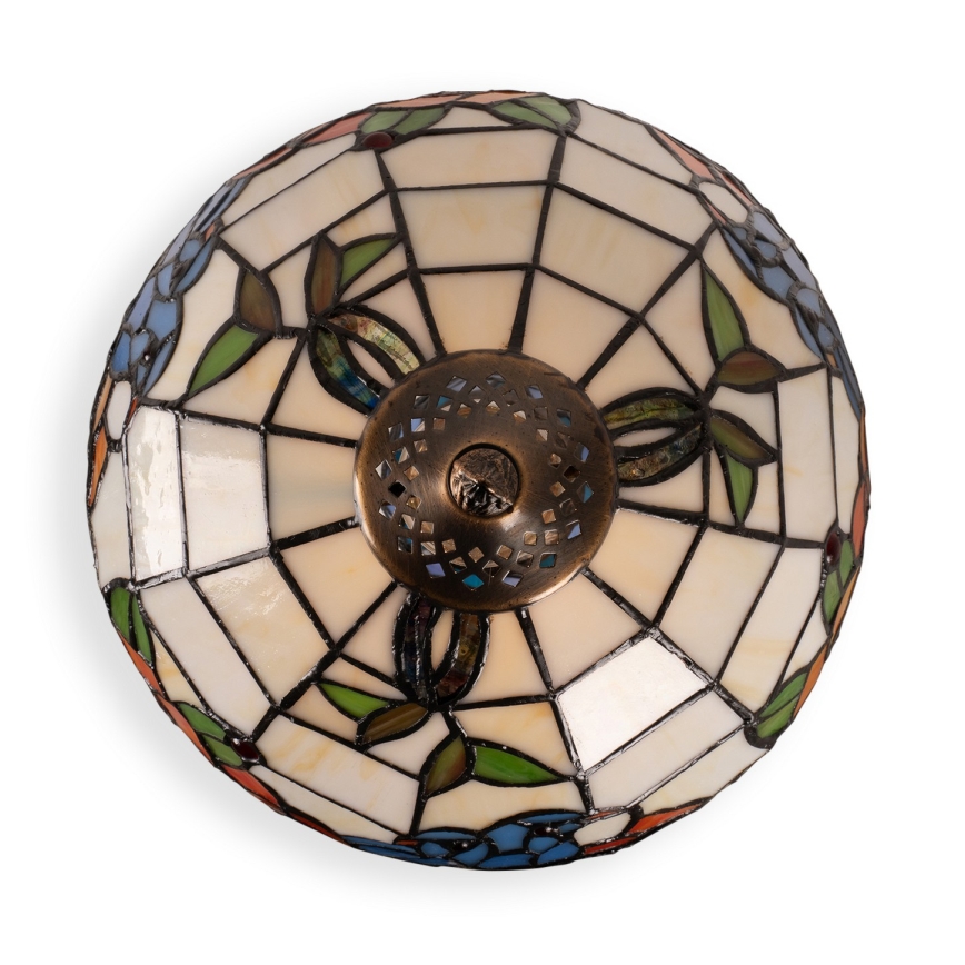 Brilagi - Tiffany-stil bordlampe JUNGLE med glasmosaik 1xE27/60W/230V + 1xE14/40W