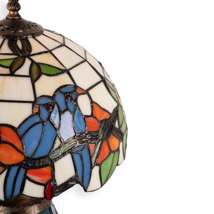 Brilagi - Tiffany-stil bordlampe JUNGLE med glasmosaik 1xE27/60W/230V + 1xE14/40W