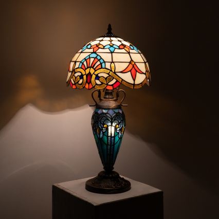 Brilagi - Tiffany-stil bordlampe MIRABELLA 1xE27/60W/230V + 1xE14/40W
