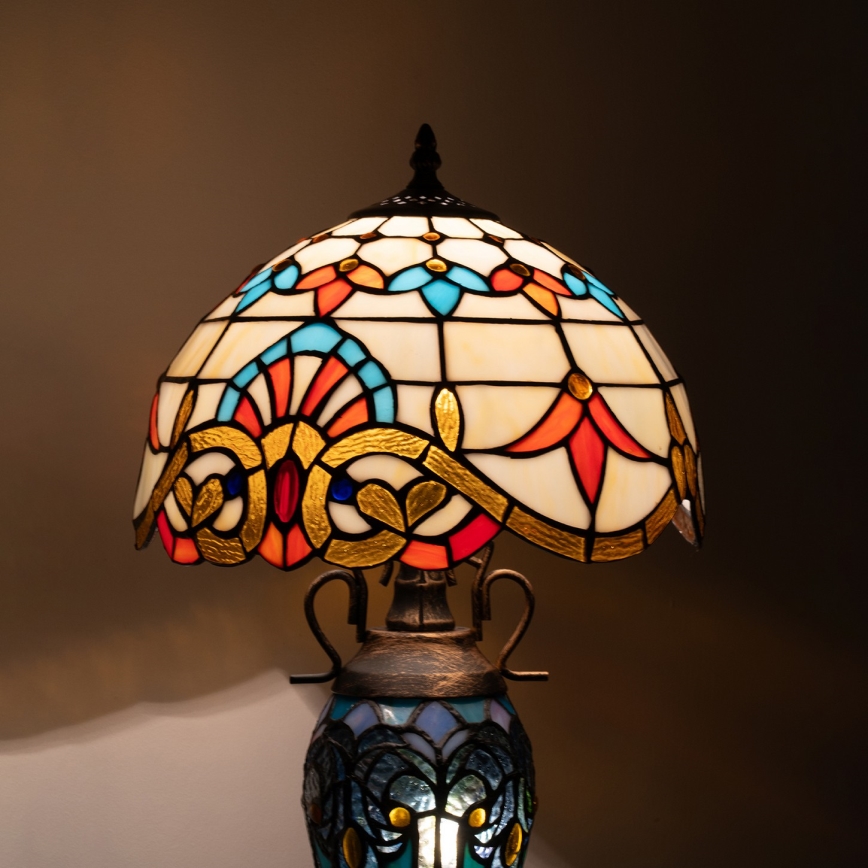 Brilagi - Tiffany-stil bordlampe MIRABELLA 1xE27/60W/230V + 1xE14/40W