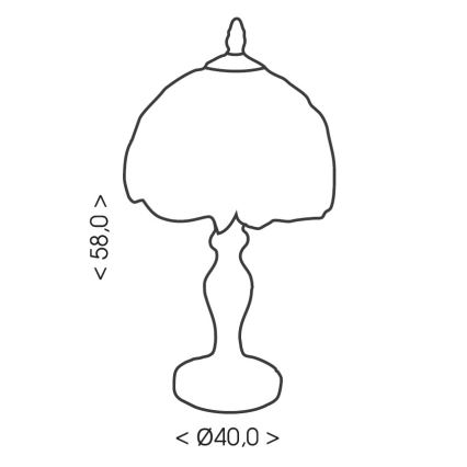 Brilagi - Tiffany-stil bordlampe MIRABELLA 2xE27/60W/230V