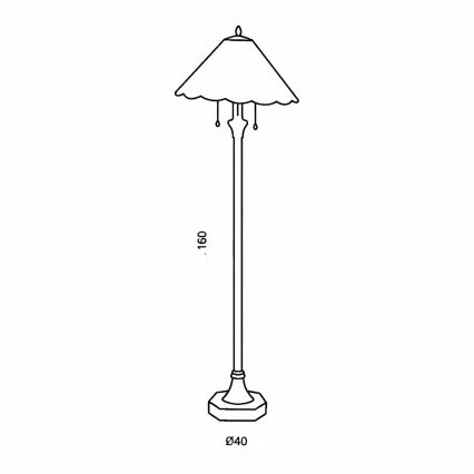 Brilagi - Tiffany-stil glasgulvlampe FOLIA 2xE27/60W/230V