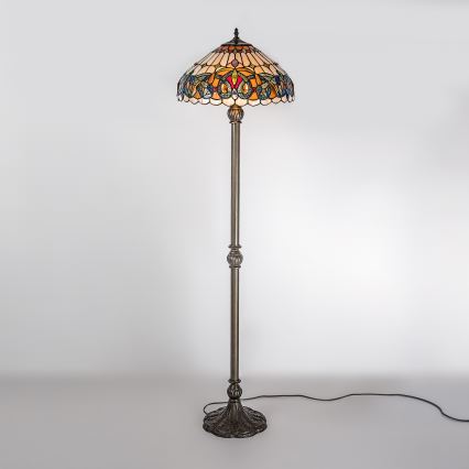 Brilagi - Tiffany-stil glasmosaik gulvlampe LUISA 2xE27/60W/230V