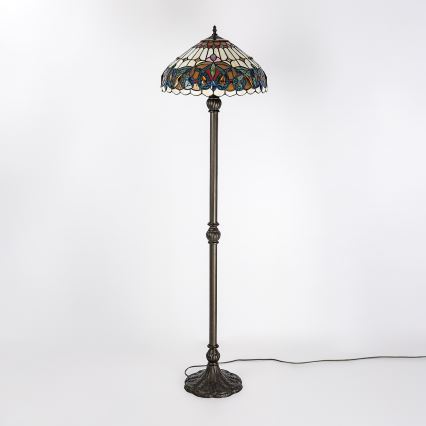 Brilagi - Tiffany-stil glasmosaik gulvlampe LUISA 2xE27/60W/230V