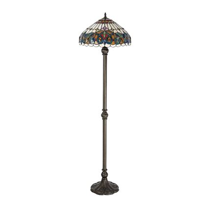Brilagi - Tiffany-stil glasmosaik gulvlampe LUISA 2xE27/60W/230V