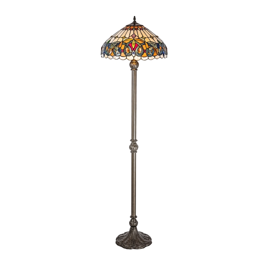 Brilagi - Tiffany-stil glasmosaik gulvlampe LUISA 2xE27/60W/230V
