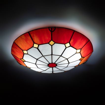 Brilagi - Tiffany-stil glasmosaik loftlampe SIENNA 2xE27/60W/230V Ø 40 cm