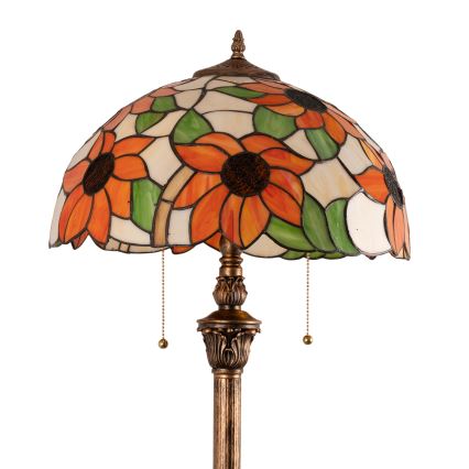 BRILAGI - Tiffany-stil gulvlampe i glasmosaik SUNFLOWER 2xE27/60W/230V