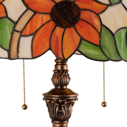 BRILAGI - Tiffany-stil gulvlampe i glasmosaik SUNFLOWER 2xE27/60W/230V