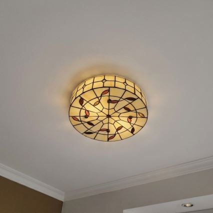 Brilagi - Tiffany-stil loftlampe FOLIA 3xE27/60W/230V Ø 40 cm