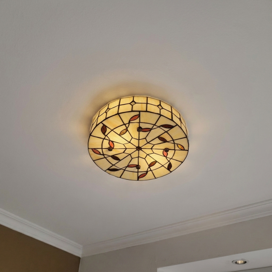 Brilagi - Tiffany-stil loftlampe FOLIA 3xE27/60W/230V Ø 40 cm