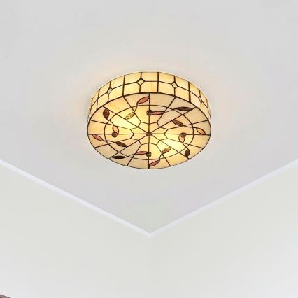 Brilagi - Tiffany-stil loftlampe FOLIA 3xE27/60W/230V Ø 40 cm