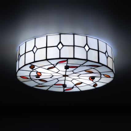 Brilagi - Tiffany-stil loftlampe FOLIA 3xE27/60W/230V Ø 40 cm
