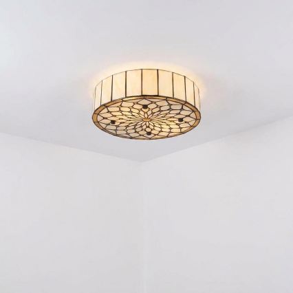 Brilagi - Tiffany-stil loftlampe IVORY 3xE27/60W/230V Ø 40 cm