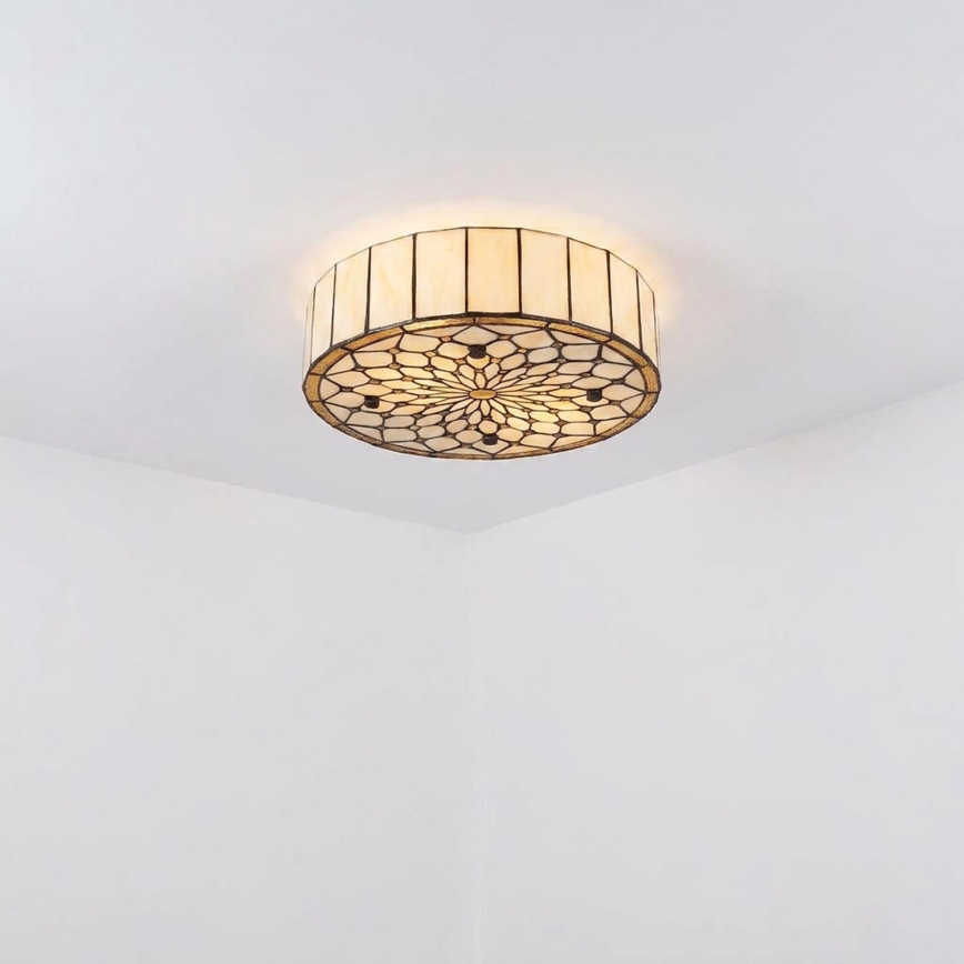 Brilagi - Tiffany-stil loftlampe IVORY 3xE27/60W/230V Ø 40 cm