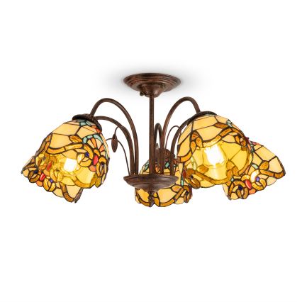 Brilagi - Tiffany-stil loftlampe MIRABELLA 5xE27/60W/230V Ø 60 cm