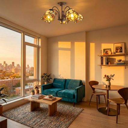 Brilagi - Tiffany-stil loftlampe MIRABELLA 5xE27/60W/230V Ø 60 cm