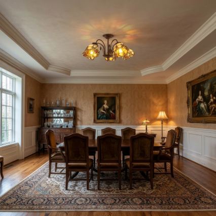 Brilagi - Tiffany-stil loftlampe MIRABELLA 5xE27/60W/230V Ø 60 cm