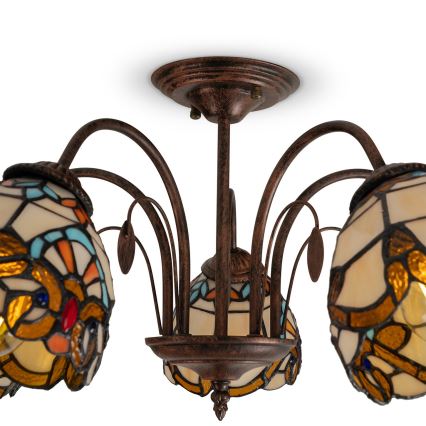 Brilagi - Tiffany-stil loftlampe MIRABELLA 5xE27/60W/230V Ø 60 cm