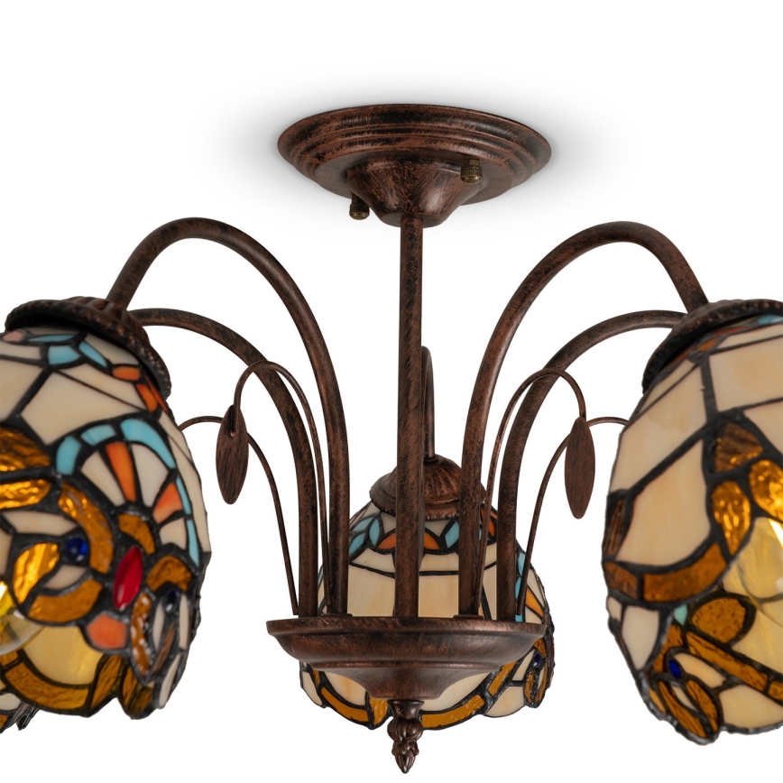 Brilagi - Tiffany-stil loftlampe MIRABELLA 5xE27/60W/230V Ø 60 cm