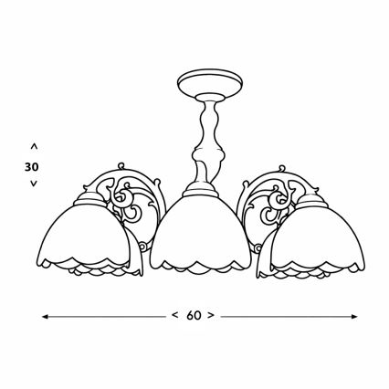 Brilagi - Tiffany-stil loftlampe MIRABELLA 5xE27/60W/230V Ø 60 cm