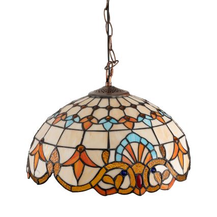 Brilagi - Tiffany-stil lysekrone på kæde MIRABELLA 1xE27/60W/230V Ø 40 cm