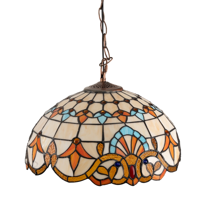Brilagi - Tiffany-stil lysekrone på kæde MIRABELLA 1xE27/60W/230V Ø 40 cm