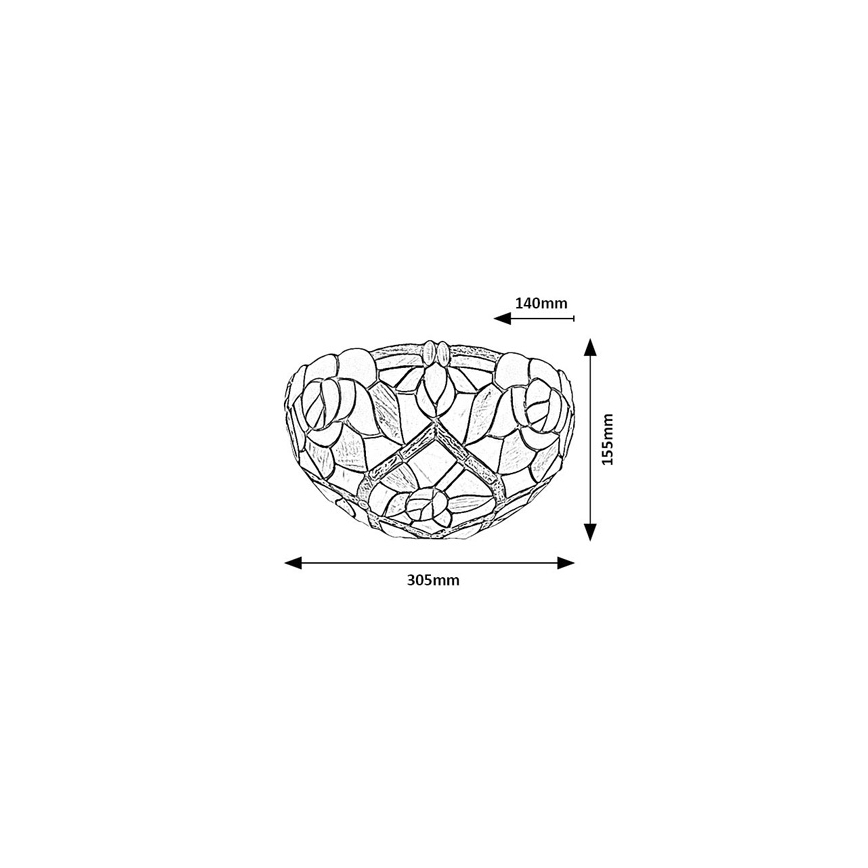 Brilagi - Tiffany-stil væglampe GARLAN 1xE14/40W/230V