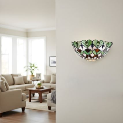 Brilagi - Tiffany-stil væglampe MARGARET 1xE27/40W/230V