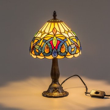 Brilagi - Tiffany-vitrajl bordlampe LUISA 1xE14/40W/230V