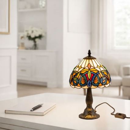 Brilagi - Tiffany-vitrajl bordlampe LUISA 1xE14/40W/230V