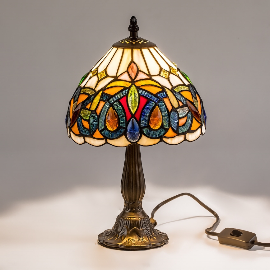 Brilagi - Tiffany-vitrajl bordlampe LUISA 1xE14/40W/230V