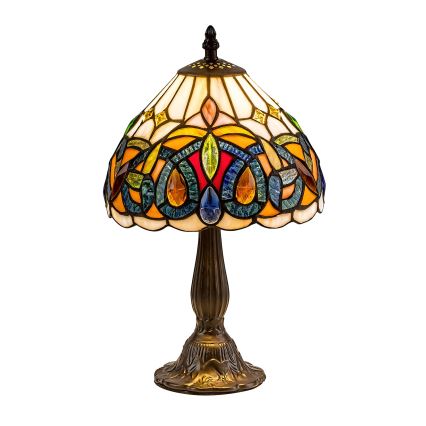 Brilagi - Tiffany-vitrajl bordlampe LUISA 1xE14/40W/230V