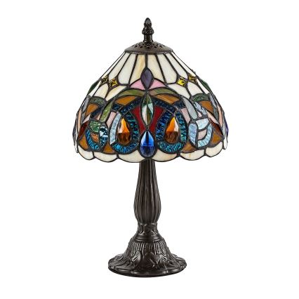 Brilagi - Tiffany-vitrajl bordlampe LUISA 1xE14/40W/230V