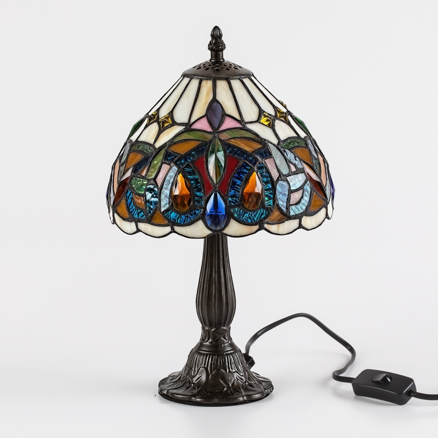 Brilagi - Tiffany-vitrajl bordlampe LUISA 1xE14/40W/230V